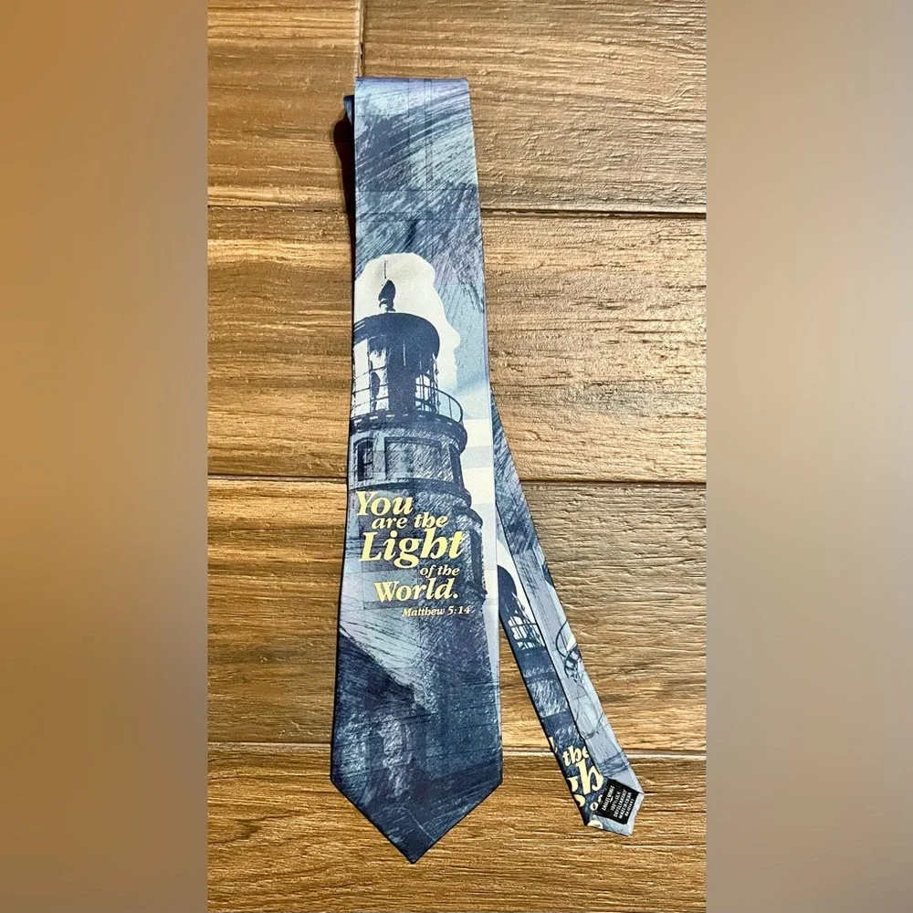 Eagles Wings‎ Religious Blue and Gray 100% Silk Tie